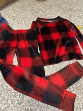 NWT- Youth Cat  Jack Red  Black Super Soft Fleece Plaid Pajamas