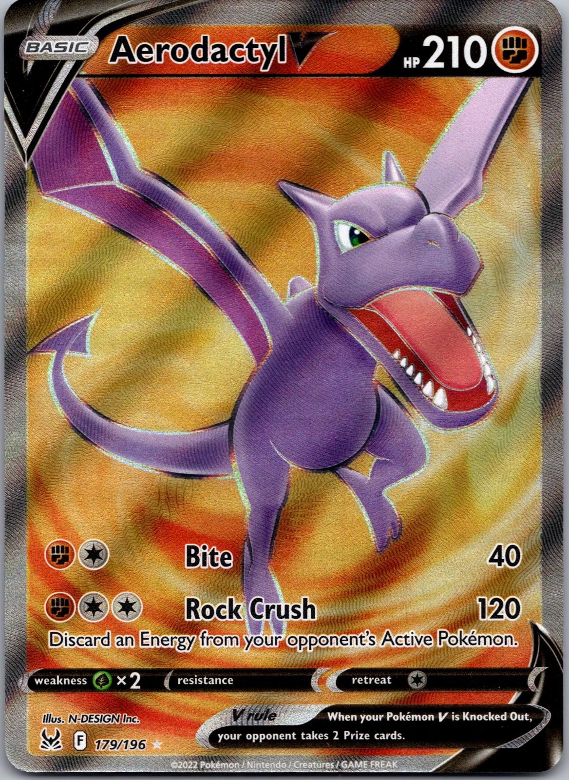 Aerodactyl V 179/196 Ultra Rare Lost Origin Pokemon Holo Near Mint