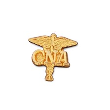 Vintage CNA Lapel Pin Nursing Medical Gold Tone Caduceus Emblem