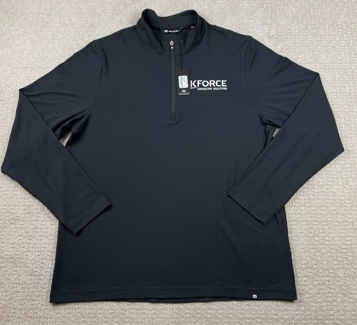 NWT Travis Mathew Pullover Mens Size XL Black 1/4 Zip Performance Stretch Travel