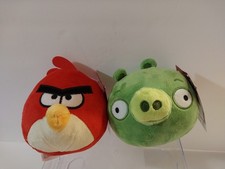 Angry Birds Plush Lot Of 2 Red Bird and Green Pig Small No Sound 2024 NWT