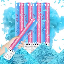 Confetti Cannon Poppers Blue 12 inch Powder Confetti for Gender Reveal Boy or Gi