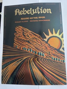 Rebelution Reggae on the Rocks Foil Concert Poster Red Rocks August 24, 2024