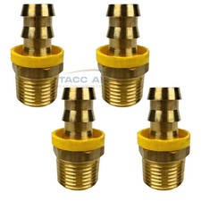 4 Pack Easy Lock Brass Hose Barb Fitting Connector 1/2" Push-Lock x 1/2" MNPT