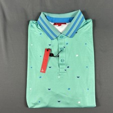 Camisa de golf Redvanly polo estampado Langham XL piscina azul poliéster spandex precio de venta sugerido por el fabricante 110 USD