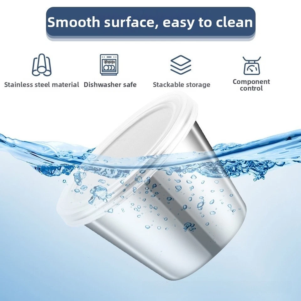 8PCS Leakproof Stainless Steel Sauce Cups with Clear Lids for Dips and Snacks - Image 2 of 4