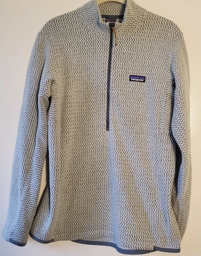 Patagonia Women's R1 Air Zip Neck Pullover Fleece Sz L Sleet Green Long Sleeve