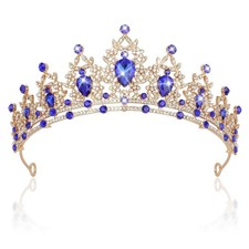 CAVETEE Queen Crown Tiara for Women - Clear Rhinestone Birthday Princess Gift