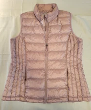 32 degrees Heat Vest Women Large Purple Full Zip Packable Puffer Insulated