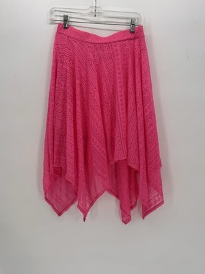 New Epic Threads Hot Pink Lace Handkerchief Skirt Epic Mermaid XL Lined Barbie