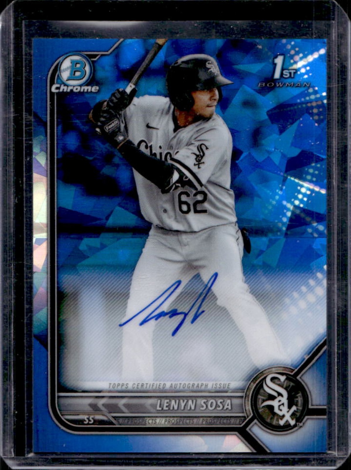 2022 Bowman Sapphire Lenyn Sosa Chrome Auto 1st #BSPA-LS White Sox