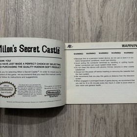 Milon's Secret Castle Nintendo NES Authentic Instruction Manual Book Only
