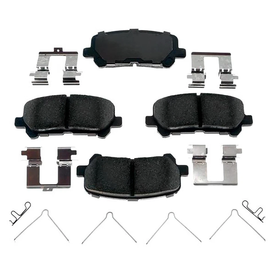 Rotores de freio traseiros + pastilhas de freio de cerâmica e ferragens para Acura MDX 2007-2013 - Imagem 2 de 4