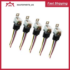 DC 24V 80A SPDT Automotive Car Relay 5 Pin 5 Wires W/ Harness Socket Plug 5pcs