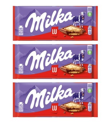 Milka & LU Schokolade 3x 87g - Schokoladentafel knusprige Kekse Butterkekse