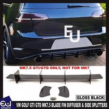FÜR VW GOLF GTI GTD MK7.5 HECKBLATT FIN DIFFUSOR & SEITENSPLITTER BODY KIT