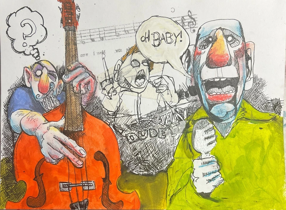 Faris Art: What Note: 10x14: Neoexpresionismo único de papel Foto 2 de 4