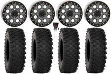 System 3 SB-7 15" Wheels Titanium (5+2) 32" ATX470 Tires Kawasaki Mule Pro FXT