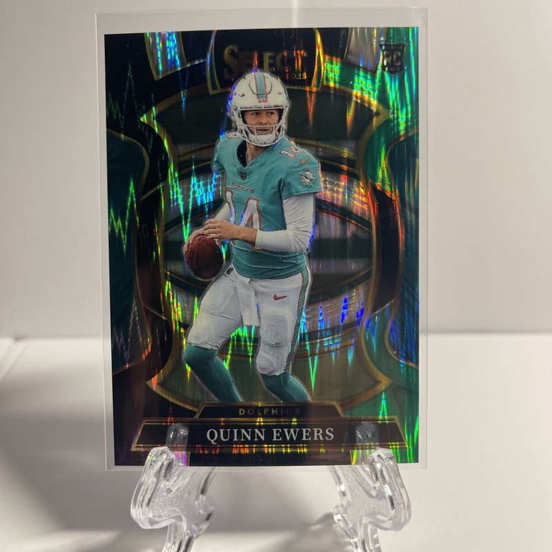 2025 Select Football - Quinn Ewers Dolphins - Black And Green Prizm Shock RC #82