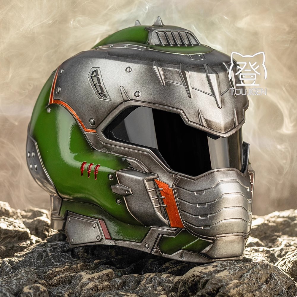 doomguy motorcycle helmet Doom The Dark Ages Doom Guy Helmet Adult Resin Cosplay Props Replicas GIFTS
