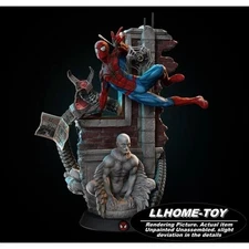 Spiderman Diorama 30CM tall 3D Print Model Unpainted Garage Kit Statue Figure