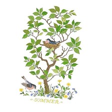 Handmade Ribbon Stickerei Baum Vogel Malerei Kit Kreuzstich DIY Dekor