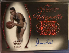 Jerry West Virginia Basketball Leaf autograph card Auto Los Angeles Lakers /65