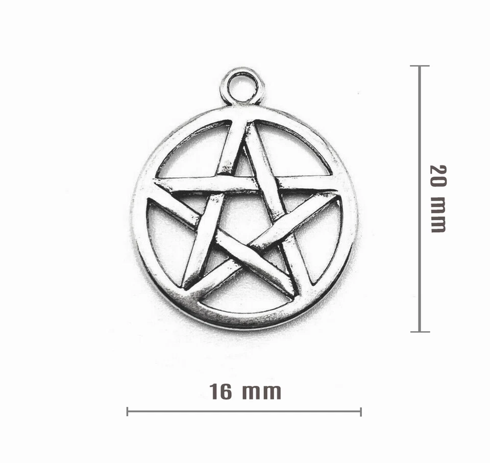 Collana PENTACOLO stella Argento Contro il Malocchio con ciondolo da Uomo Donna - Immagine 2 di 4