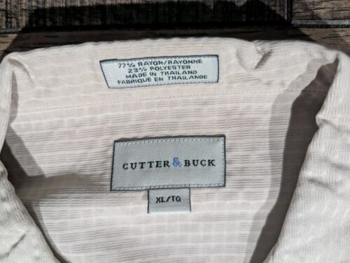 Cutter & Buck Mens Khaki Tan Rayon Blend Short Sleeve Volvo Brand Shirt Size XL - Picture 5 of 15