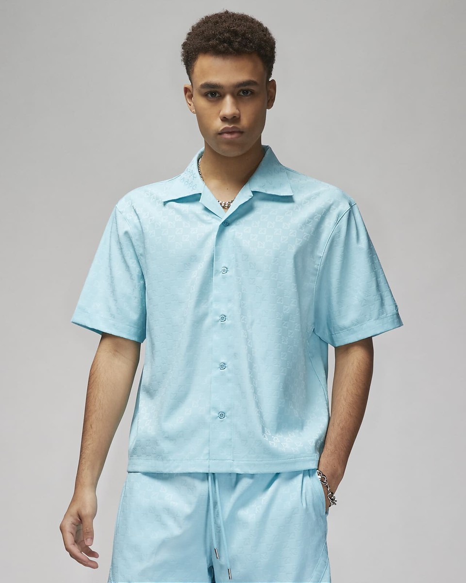 Jordan Essentials Short Sleeve Button-Up Camp Shirt Large | eBay