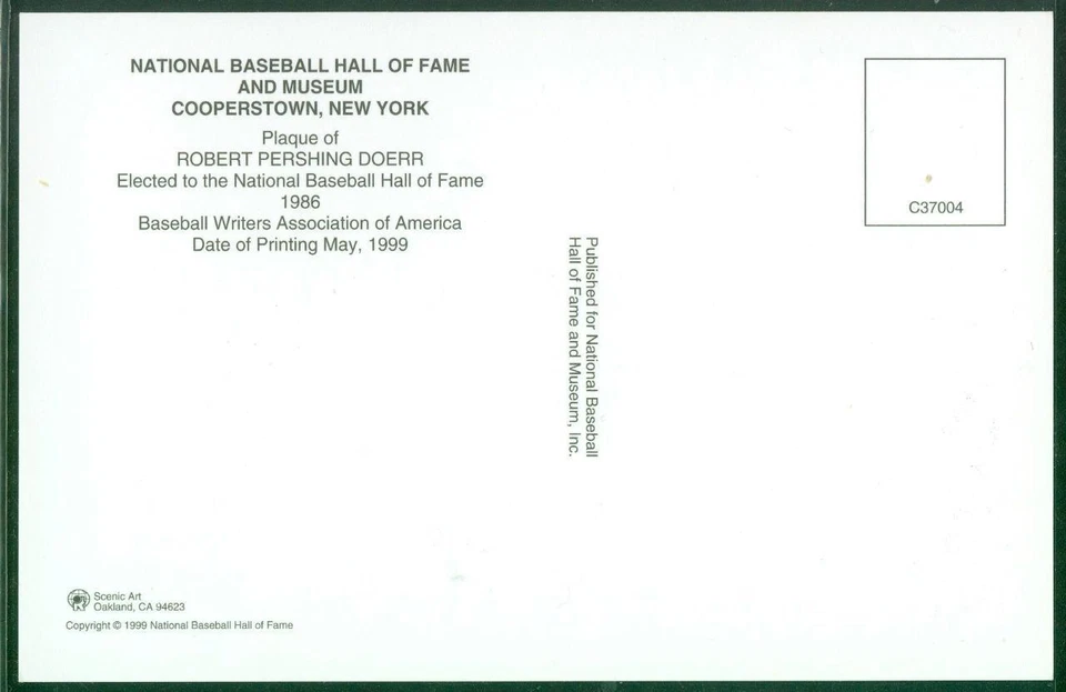 019, Original Autograph of Bobby Doerr (2), HOF Plaque Postcard, Boston Red Sox - Image 2 of 3