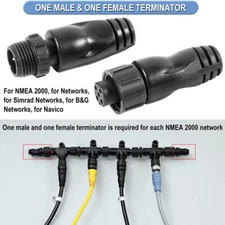 Male and Female Terminators For NMEA 2000 (N2k) certified, Lowrance Networks