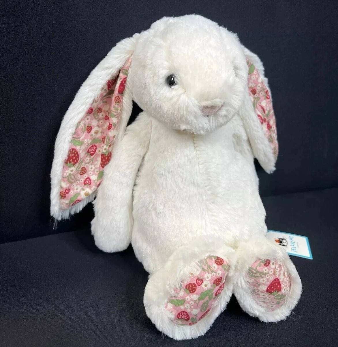 NWT Jellycat Bunny 'Cherry' Plush Toy Stuffed Animal Blossom 12.2