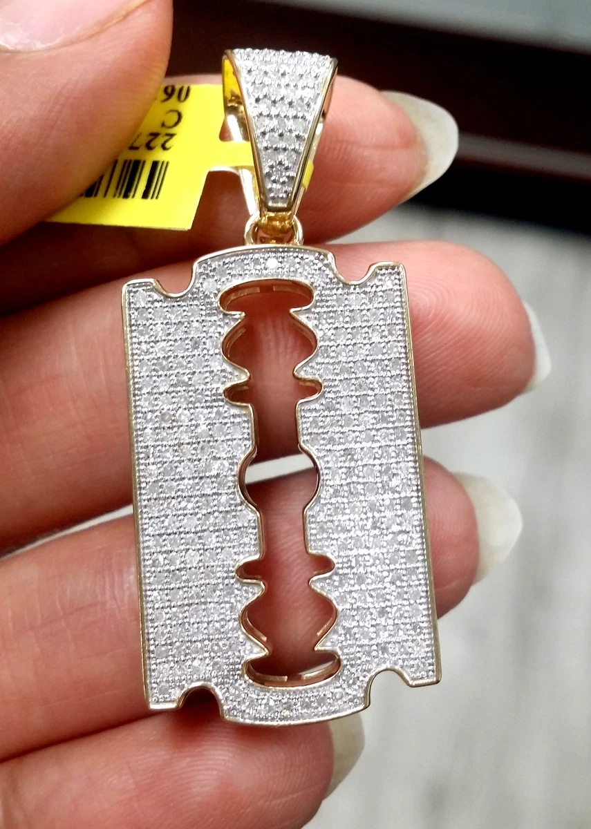 Diamond razor blade pendant deals