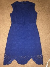 Shinestar Womens Blue Lace Crochet Bodycon Dress Size Medium