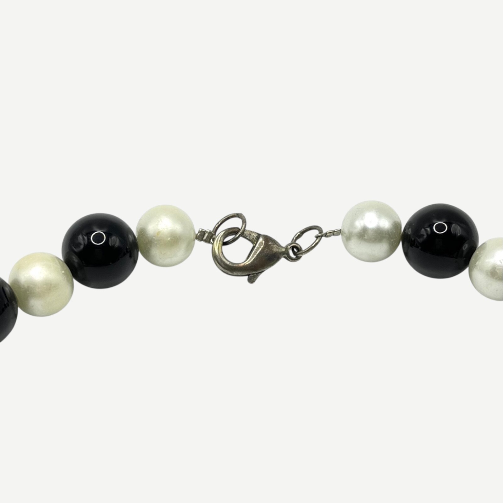 Chunky Beaded Statement Necklace Simulated Pearl … - image 6