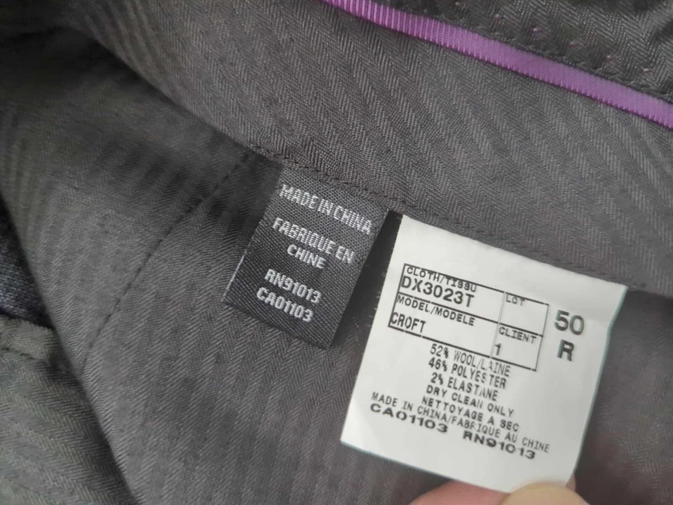 Pantalones de vestir Jack Victor JV para hombre 50R negros pierna recta reflejo elástico clásico Foto 3 de 4