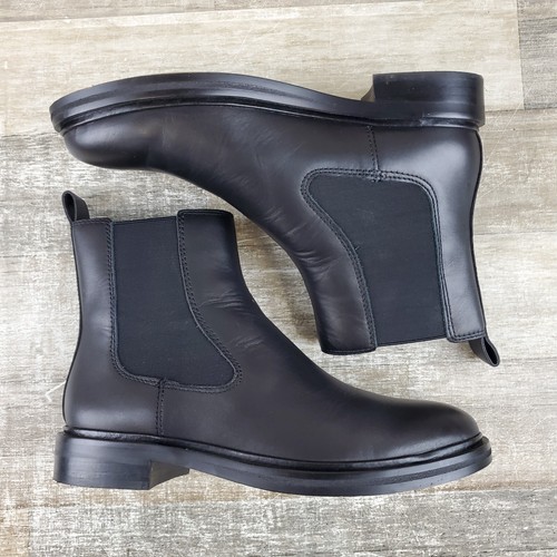 Madewell Chelsea Boots Womens Sz 7 US Black Solid Leather Outdoor Pull On Casual