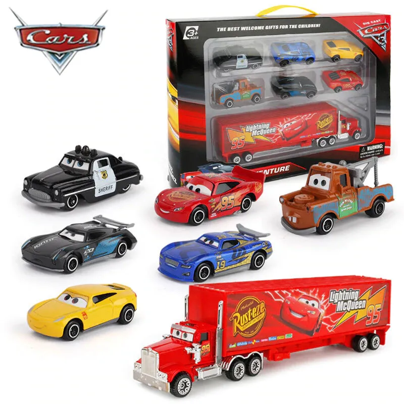 Disney Pixar Cars 2 3 Toys Lightning McQueen Jackson Storm Mack Uncle Truck  1:55 Diecast Model Car Toy Children Birthday Gift