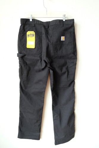 NEW Carhartt B324 BLK Black Relaxed Fit Single Knee Carpenter Jean 34X34 Work - Picture 3 of 4