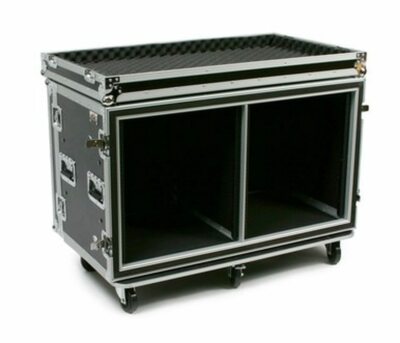 24 Space 20'' Deep ATA Flight Amp Shock Mount Side by Side Rack Road Case by OSP