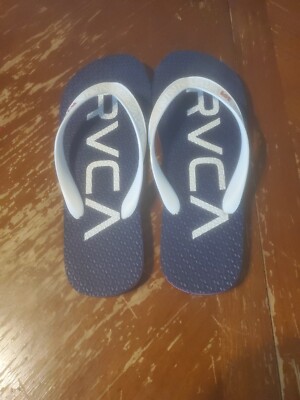 RVCA Trenchtown 3 Synthetic Navy Blue Open Toe Flip Flop  Men s Sz 8