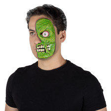 Ghoulish Productions Green Zombie Adult Latex Half Mask Scary Halloween