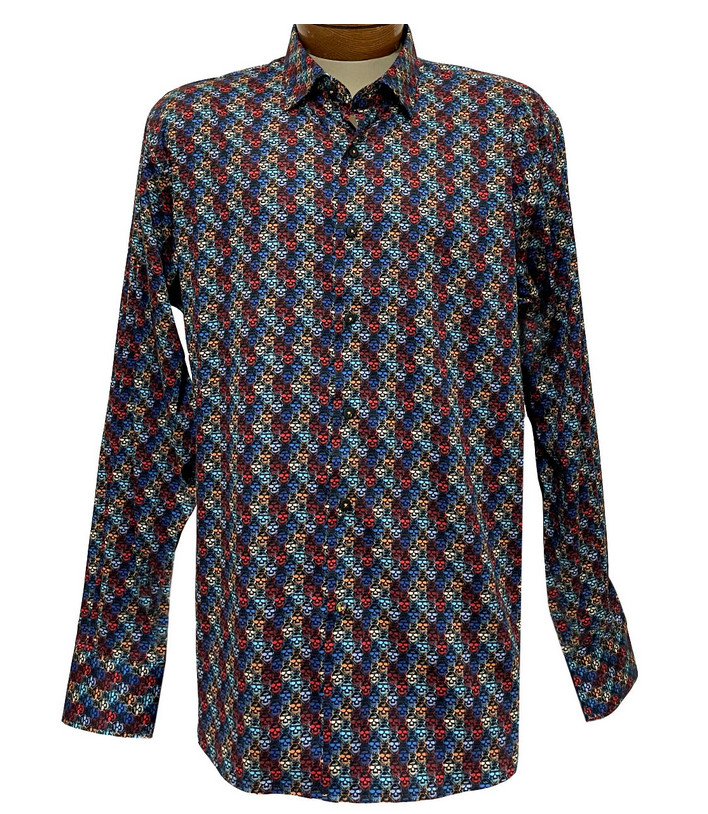 Фирменная коллекция Лучано Висконти с неоновым принтом в виде радужных черепов с длинным рукавом MD 13190₽