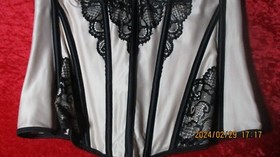 ANN SUMMERS UNDERWIRED SHELL/BLACK CORSET TOP SIZE 10 NWT  'MARLENA'