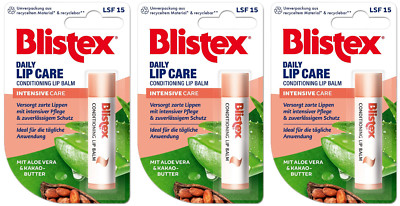  Blistex Lippenbalsam Aloe Vera Kakaobutter Lippenpflege Daily Lip Care 3x 4,25 