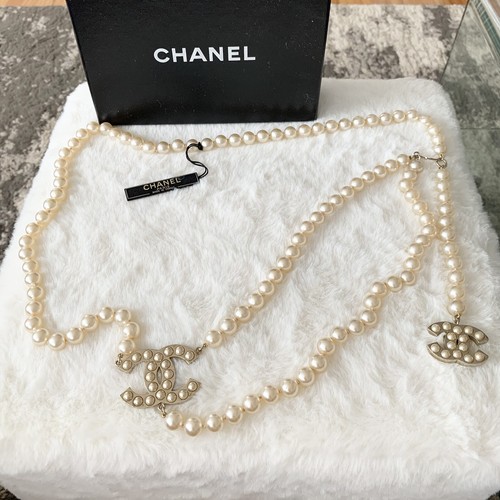 Chanel CC Logo Pearl Double Strand CC 