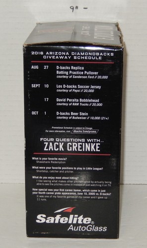 2016 Arizona Diamondbacks SGA Zack Greinke Bobblehead MLB Baseball - Picture 4 of 5