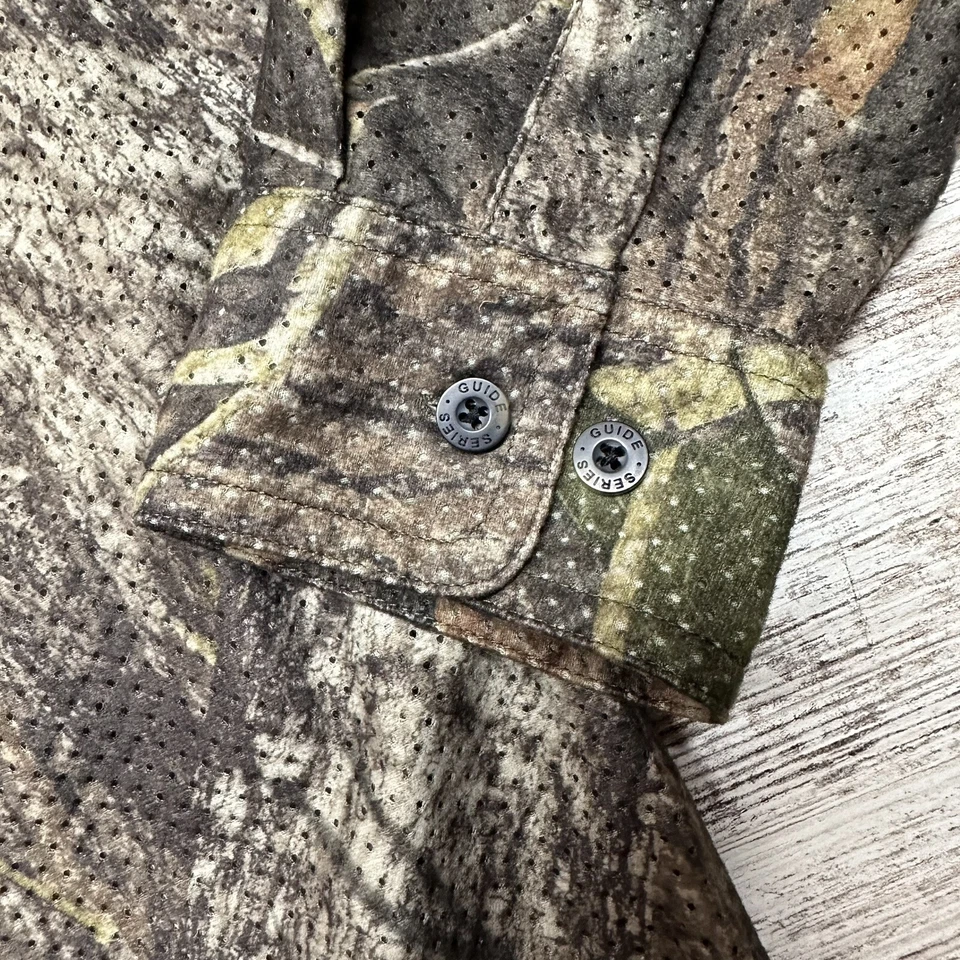 Mossy Oak Shirt Mens Medium Long Sleeve Button Up Mesh Scent Shield Hunting - Image 2 of 4