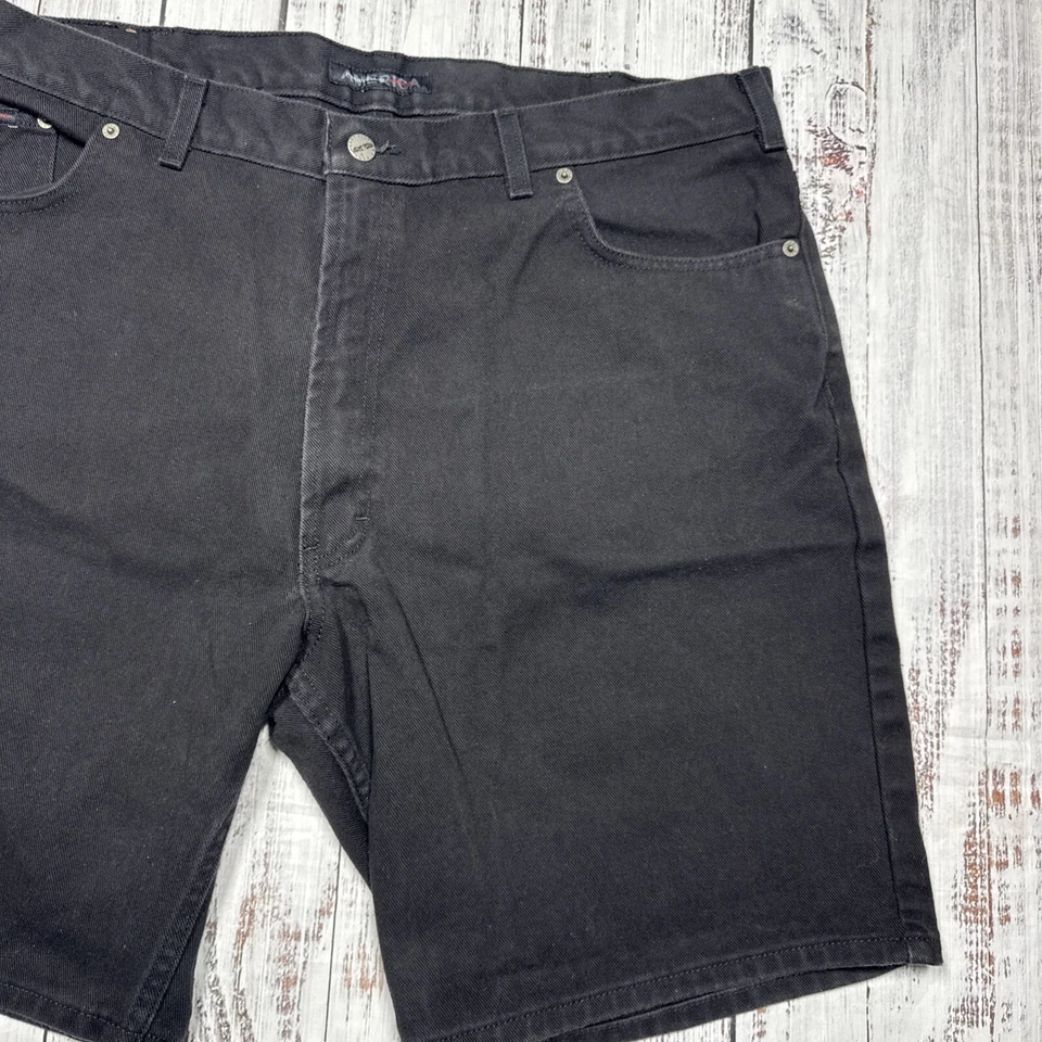 SHORTS JEANS AMERICANO PERRY ELLIS MASCULINO TAMANHO 40* 39* PRETO Y2K HIP HOP - Imagem 3 de 4